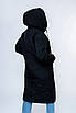 22085 Куртка зимова подовжена чорна, фото 2