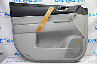 Обшивка двери (карточка) перед лев Toyota Highlander 08-13 сер с черн вставкой кожа, подлокотник кожа, JBL,