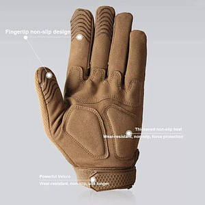 Тактичні перчатки з пальцями Gloves FF 4 в кольорі койот