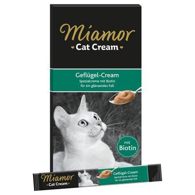 Вершкові ласощі для котів біотин Miamor Cat Cream паста з домашнім птахом, фото 1