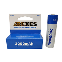 Аккумулятор Arexes 18650 Li-Ion Аккумуляторная батарейка 2000 mAh 3.7v