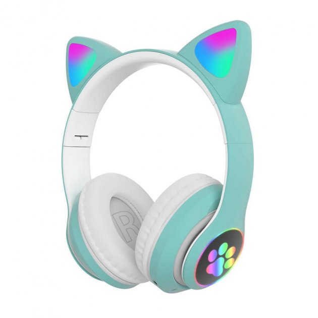 Дитячі Bluetooth навушники cat ear vzv-23m зелений