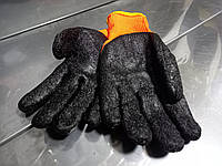 Перчатки полиэстер оранжевые, с черным латексным покрытием, утепленные WERK (WE2133)