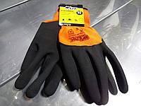 Перчатки оранжевые полиэстер с черным латексным покрытием WERK с подвеской (WE2135H)