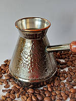 Турка (джезва ) медная 500мл чеканка Виноград для приготовления кофе