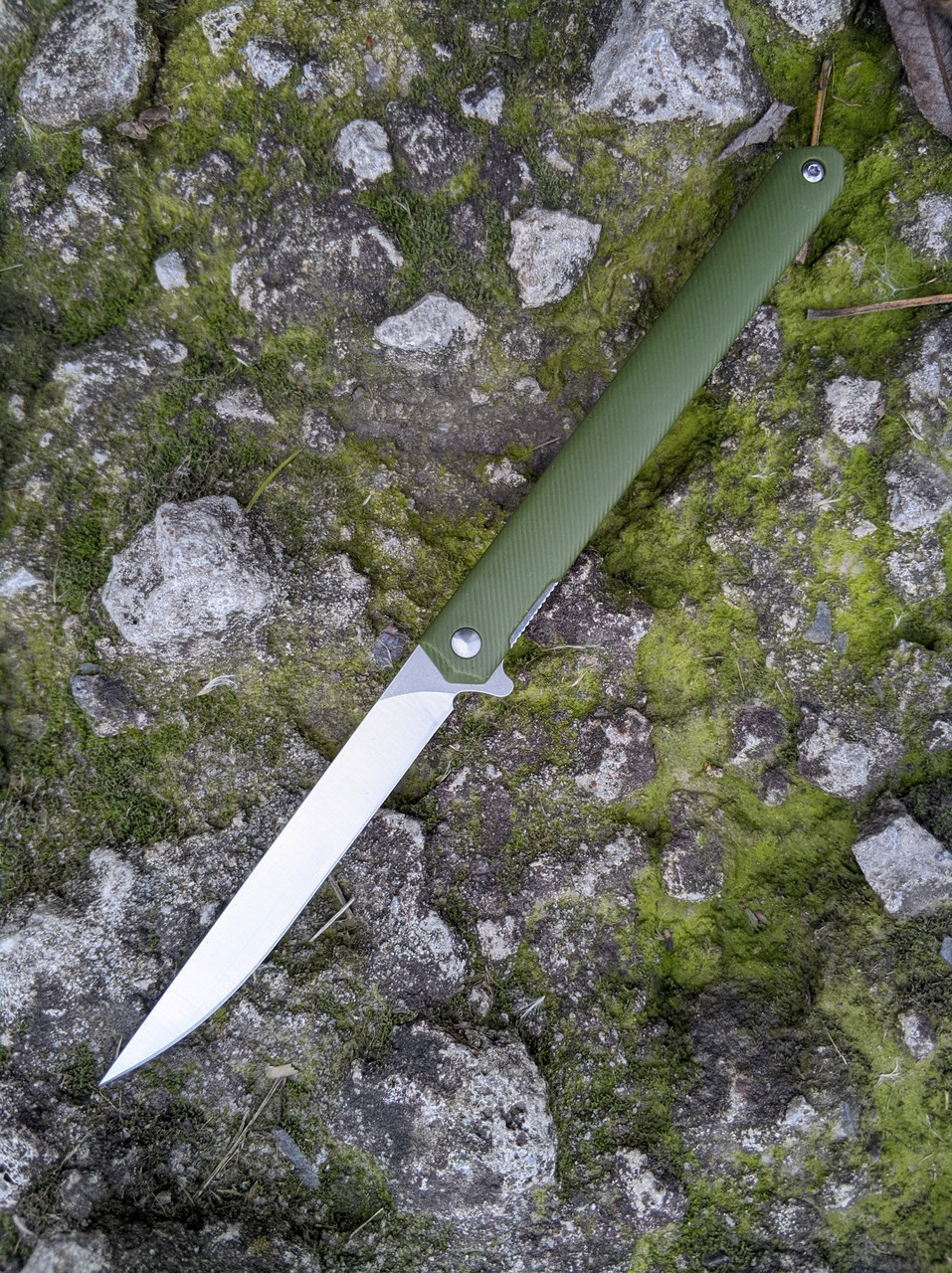 Складаний кишеньковий туристичний ніж-фліпер для риболовлі та полювання з ручкою G10 Green