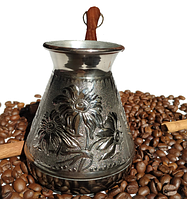 Турка (джезва ) медная 500мл чеканка Ромашки для приготовления кофе