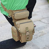 Тактична сумка на стегно військова сумка на ногу зелена піксель, фото 8