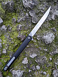 Складаний кишеньковий туристичний ніж-фліпер для риболовлі та полювання з ручкою G10 Black, фото 2