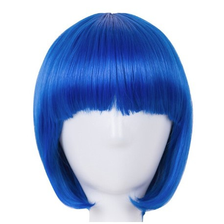 Перука середня довжина каре термостійка з прямим чубчиком Unicorn 28 см синій