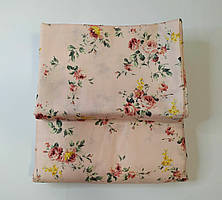 Полуторний комплект постільної білизни "Англійська троянда" на персиковому фоні з турецького сатину