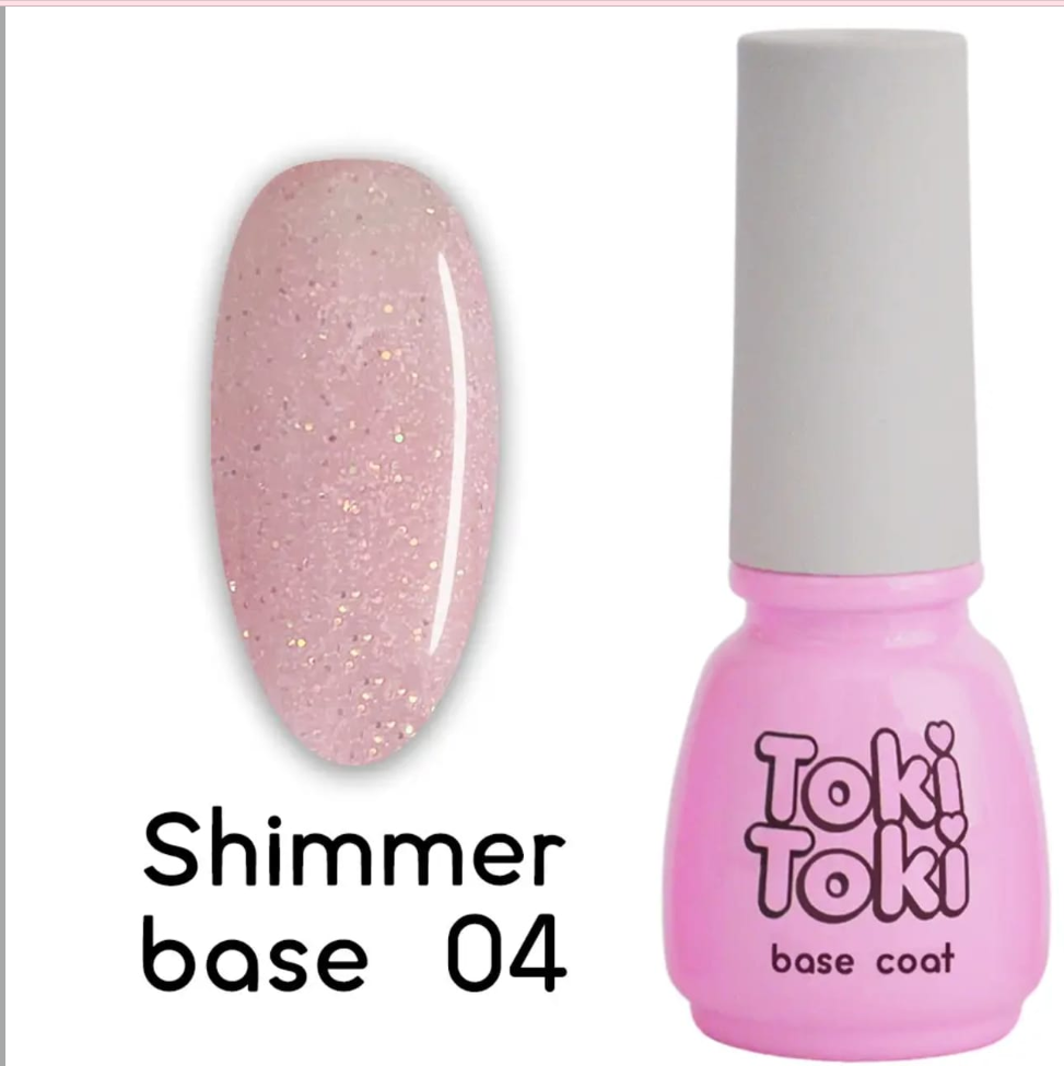 Каучукова камуфлююча база для нігтів Toki-Toki Shimmer base №4 5 мл