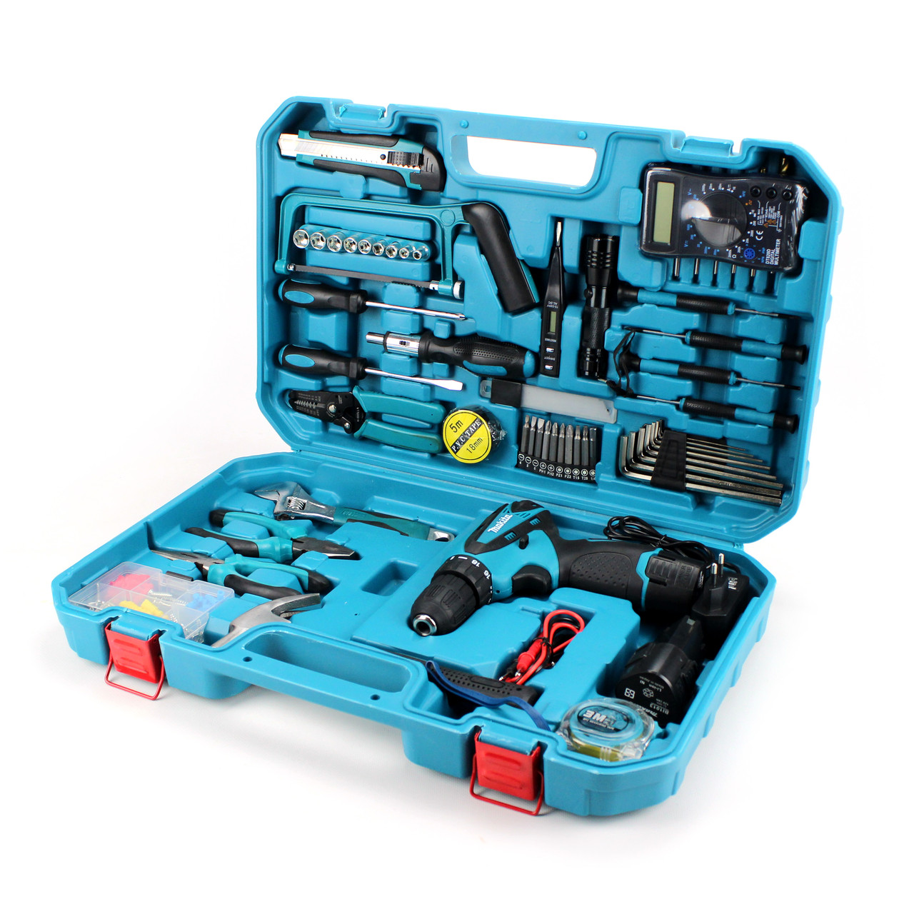Шуруповерт Makita DF330DWE (12V, 1.5Ah) з великим набором інструментів + тестер (КІТ-5) Шуруповерт Макіта