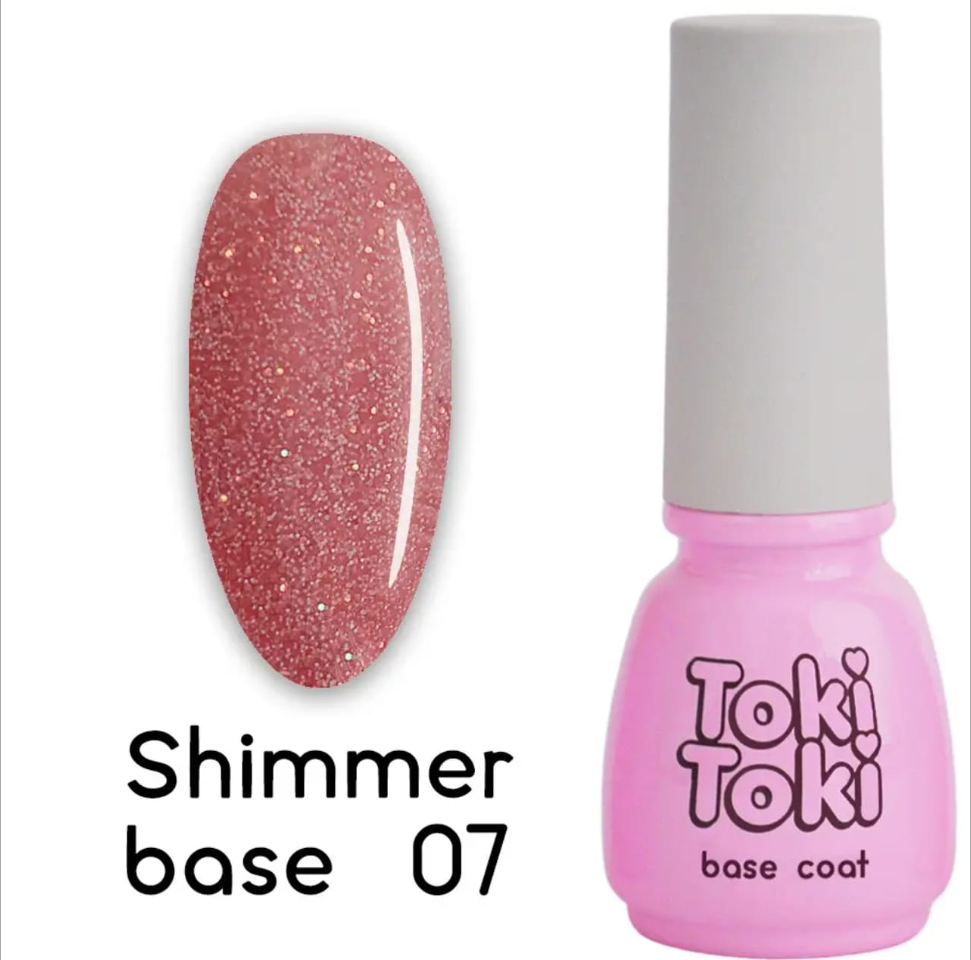 Каучукова камуфлююча база для нігтів Toki-Toki Shimmer base №7 5 мл