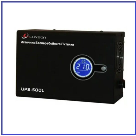 ДБЖ Luxeon UPS-500L (300Вт) 12А 12В DC:140-275V AC:230V LCD-дисплей з правильною синусоїдою