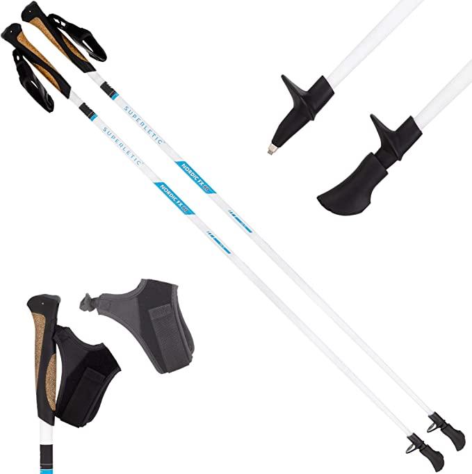 Палки для скандинавской ходьбы SUPERLETIC Nordic FX50 с ремнями для рук из Германии - фото 1 - id-p1712373254