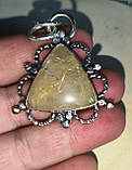 Срібний кулон із рутиловим кварцем "Трекутний", фото 2