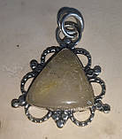 Срібний кулон із рутиловим кварцем "Трекутний", фото 3