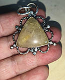 Срібний кулон із рутиловим кварцем "Трекутний", фото 8