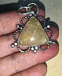 Срібний кулон із рутиловим кварцем "Трекутний", фото 5