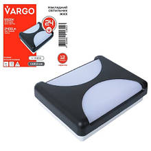 Світлодіодний світильник VARGO 24W 6500K 2400lm IP54 AC165-265V прямокутний