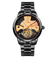 Роскошные автоматические механические часы Skmei 9205BKRG Black-Rose Gold
