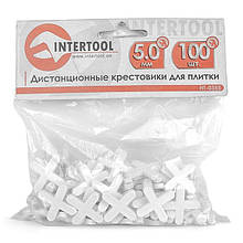 Набір дистанційних хрестиків для плитки 5.0 мм /100шт INTERTOOL HT-0355