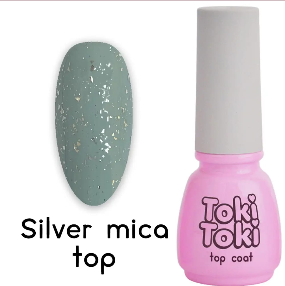 Фініш (топ) для нігтів без липкого шару Toki-Toki Siiver Mica Top 5 мл