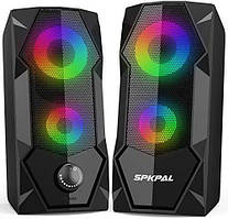 SPKPAL Комп'ютерні колонки Дротовий ігровий динамік RGB для ПК 2.0