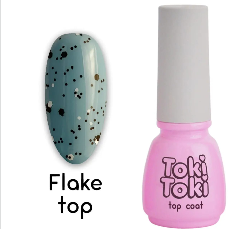 Финиш (топ) для ногтей без липкого слоя Toki-Toki Flake Top Top 5 мл