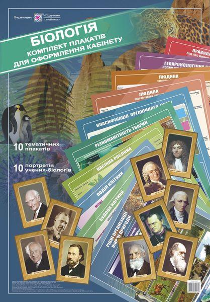 Комплект плакатів для оформлення кабінету Біології /10 плакатів+10 портретів/