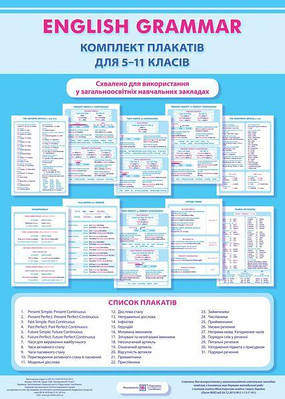 Англійська граматика. Комплект плакатів для 5-11 кл.