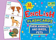 English: flashcards. Farm animals, birds and pets Животные и птицы. Набор карт на английском языке