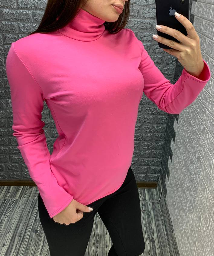 Рожева демісезонна водолазка з французького трикотажу Barbie, фото 1