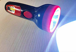 Акумуляторний перезарядний ліхтарик TUN LED 1W+2WCOB 230V 50Hz чорно-червоний
