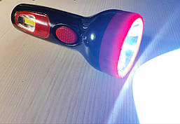Акумуляторний перезарядний ліхтарик TUN LED 1W+2WCOB 230V 50Hz чорно-червоний