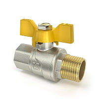 Кран кульовий Raftec YELLOW PN40 НВ 1/2" метелик