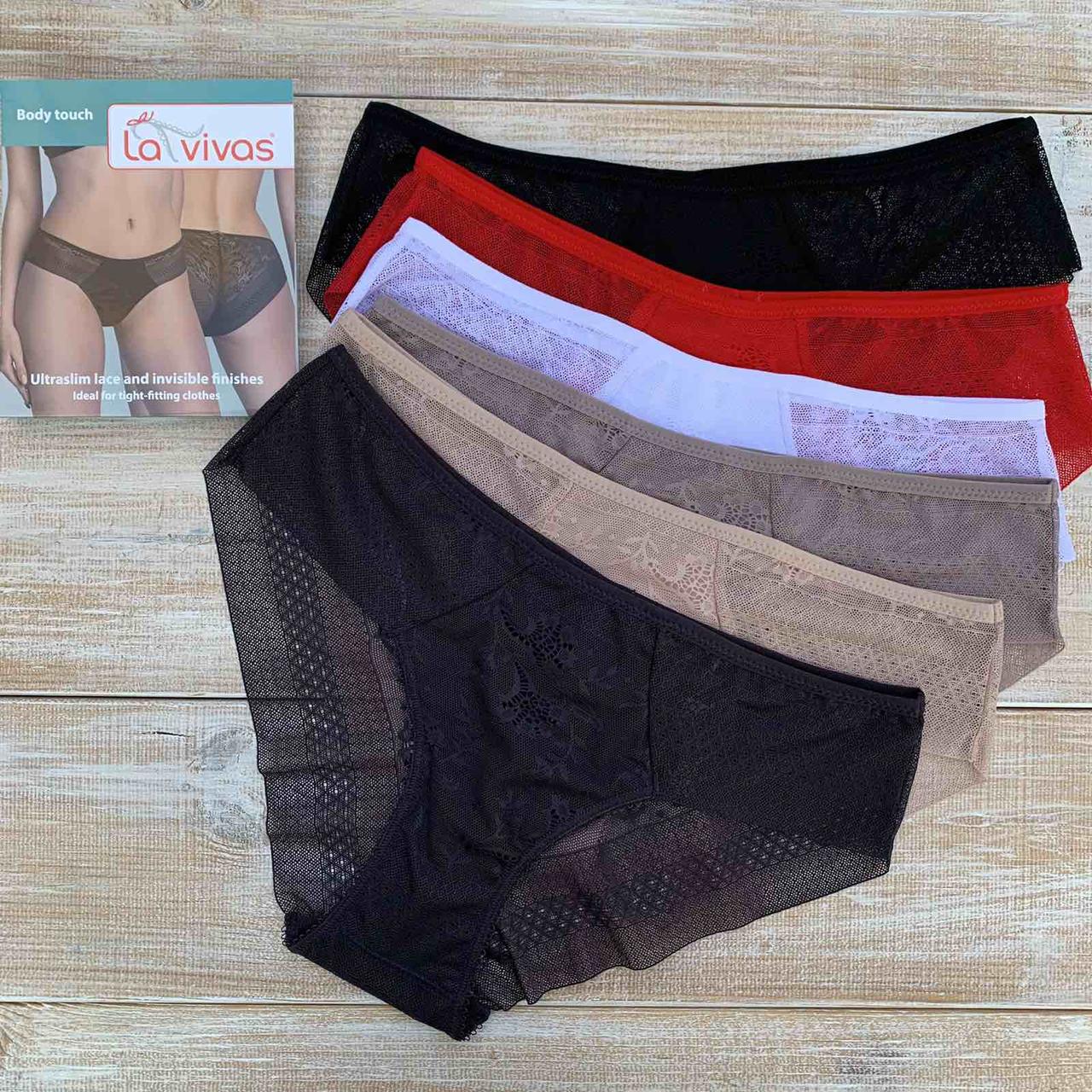 Трусики жіночі La Vivas 10184 з гладким безшовним мереживом, колір Темно-фіолетовий, розмір XL, фото 1