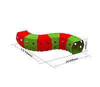 Тоннель, 6 секций, красно-зеленый, в кор. 66*55*62см, ТМ Долони, Украина (01472/3)
