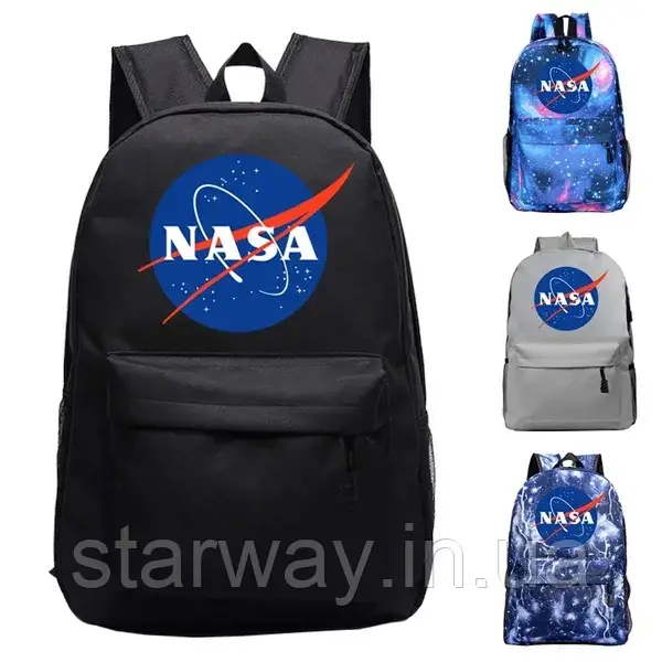 Чорний стильний рюкзак nasa