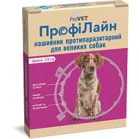 Ошейник противопаразитарный ProVET ПрофиЛайн для больших пород собак, 70 см, фуксия