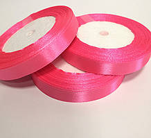 Стрічка атласна 1,2 см / 22,8м, колір рожевий