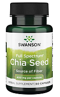 Повний спектр єкстракту Семена Чіа (Full Spectrum Chia Seed) від Swanson, 400 мг, 60 капсул