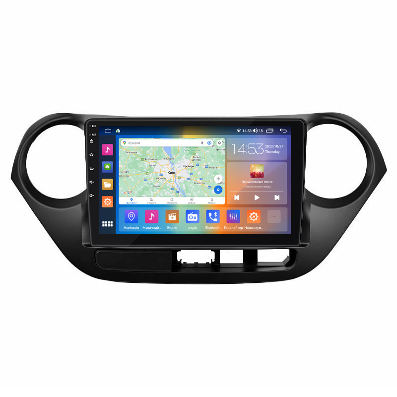 Штатна магнітола 9" Lesko для Hyundai i10 II 2013-2016 4/64Gb CarPlay 4G Wi-Fi GPS Prime Хюндай