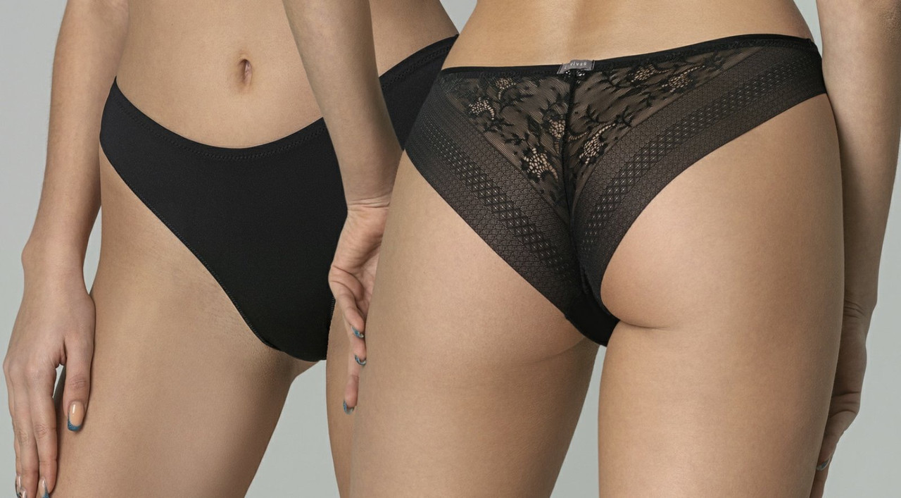 Трусики жіночі La Vivas 20313 з гладким безшовним мереживом, колір Білий + Чорний, розмір M, фото 1