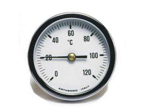Термометр біметалічний ф40 мм 0-120 °С, гільза 50 мм Arthermo (Італія)