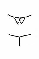 Трусики стрінги зі стреп ARMANDA THONG black XXL/XXXL - Passion Exclusive SO1582