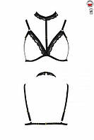 Бюстгальтер-стрепи з чокером Shelly Bra black XXL/XXXL — Passion Exclusive