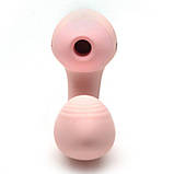 Вакуумний вібратор KISTOY Tina Mini Light Pink, вагінально-кліторальний, фото 4