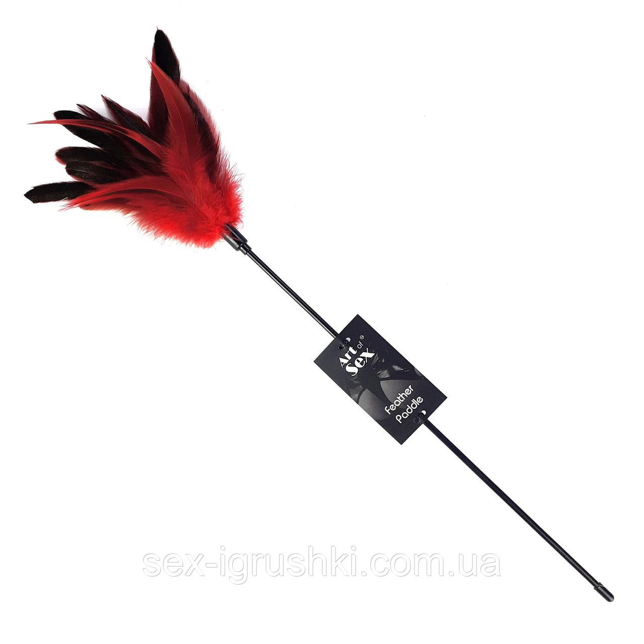 Лоскітка червона Art of Sex - Feather Paddle, перо молодого півня SO6610